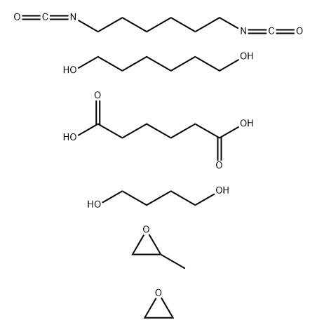 Hexanedioic acid polymer with 1,4-butanediol, 1,6-diisocyanatohexane, 1,6-hexanediol, methyloxirane and oxirane Structure