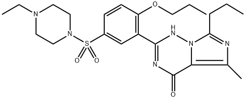 Imidazo[5,1-f][1,2,4]triazin-4(1H)-one, 2-[5-[(4-ethyl-1-piperazinyl)sulfonyl]-2-propoxyphenyl]-5-methyl-7-propyl- Structure