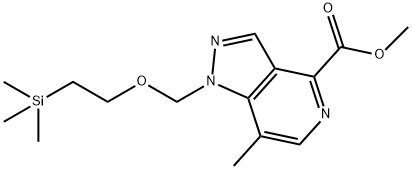 1-[2-三甲基硅基乙氧基]-7-甲基-吡唑[4,3-C]吡啶-4-羧酸甲酯 结构式