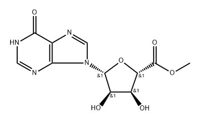 β-D-Ribofuranuronic acid, 1-deoxy-1-(1,6-dihydro-6-oxo-9H-purin-9-yl)-, methyl ester Structure