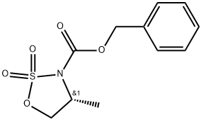 (4R)-4-Methyl-1,2,3-oxathiazolidine-3-carboxylic acid phenylmethyl ester 2,2-dioxide Struktur