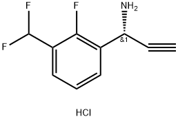 (R)-1-(3-(Difluoromethyl)-2-fluorophenyl)prop-2-yn-1-amine hydrochloride Struktur