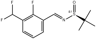 (E)-N-(3-(二氟甲基)-2-氟亚苄基)-2-甲基丙烷-2-亚磺酰胺 结构式