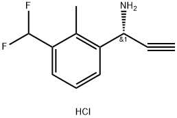 (R)-1-(3-(Difluoromethyl)-2-methylphenyl)prop-2-yn-1-amine hydrochloride Struktur