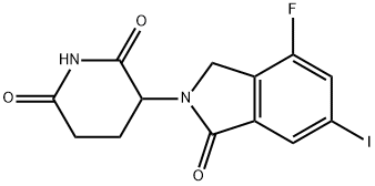 3-(4-Fluoro-6-iodo-1-oxoisoindolin-2-yl)piperidine-2,6-dione 化学構造式