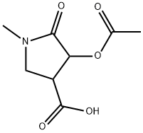 4-乙酰氧基-1-甲基-5-氧代吡咯烷-3-羧酸 结构式