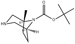 tert-Butyl (1R,5S)-1-methyl-3,8-diazabicyclo[3.2.1]octane-8-carboxylate Struktur