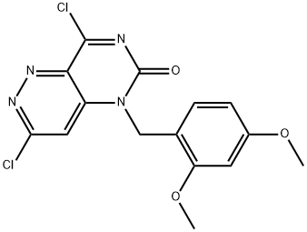3,8-Dichloro-5-(2,4-dimethoxybenzyl)pyrimido[5,4-c]pyridazin-6(5H)-one Struktur