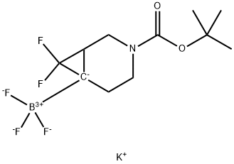 (3-(叔丁氧基羰基)-7,7-二氟-3-氮杂双环[4.1.0]庚-6-基)三氟硼酸钾 结构式