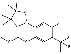 2-(5-Fluoro-2-(methoxymethoxy)-4-(trifluoromethyl)phenyl)-4,4,5,5-tetramethyl-1,3,2-dioxaborolane Struktur