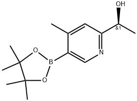 2-Pyridinemethanol, α,4-dimethyl-5-(4,4,5,5-tetramethyl-1,3,2-dioxaborolan-2-yl)-, (αS)- 化学構造式