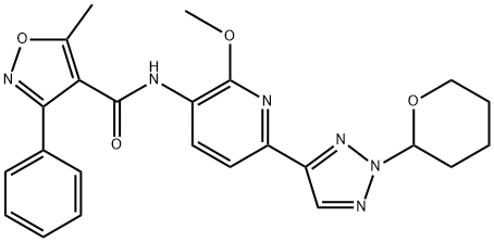 N-[2-Methoxy-6-[2-(tetrahydro-2H-pyran-2-yl)-2H-1,2,3-triazol-4-yl]-3-pyridinyl]-5-methyl-3-phenyl-4-isoxazolecarboxamide Structure