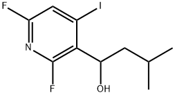 3-Pyridinemethanol, 2,6-difluoro-4-iodo-α-(2-methylpropyl)- 化学構造式