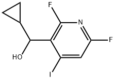 3-Pyridinemethanol, α-cyclopropyl-2,6-difluoro-4-iodo- 化学構造式