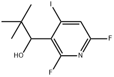 3-Pyridinemethanol, α-(1,1-dimethylethyl)-2,6-difluoro-4-iodo- 化学構造式