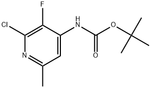 tert-Butyl (2-chloro-3-fluoro-6-methylpyridin-4-yl)carbamate 化学構造式