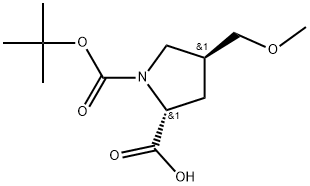 1-(1,1-Dimethylethyl) (2R,4S)-4-(methoxymethyl)-1,2-pyrrolidinedicarboxylate Structure