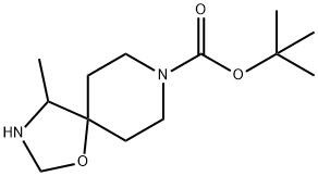 1,1-Dimethylethyl 4-methyl-1-oxa-3,8-diazaspiro[4.5]decane-8-carboxylate 化学構造式