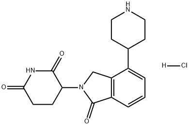 3-(1-氧代-4-(哌啶-4-基)异吲哚啉-2-基)哌啶-2,6-二酮盐酸盐, 2866110-09-8, 结构式