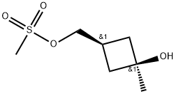 Cyclobutanemethanol, 3-hydroxy-3-methyl-, 1-methanesulfonate, cis- 化学構造式