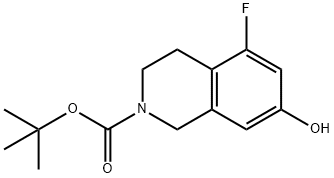 tert-Butyl 5-fluoro-7-hydroxy-3,4-dihydroisoquinoline-2(1H)-carboxylate 化学構造式