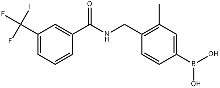 (3-methyl-4-((3-(trifluoromethyl)benzamido)methyl)phenyl)boronic acid,2866415-23-6,结构式