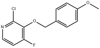 2-Chloro-4-fluoro-3-[(4-methoxyphenyl)methoxy]pyridine Struktur