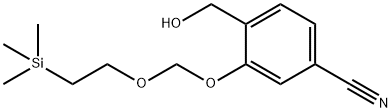 4-(Hydroxymethyl)-3-((2-(trimethylsilyl)ethoxy)methoxy)benzonitrile 化学構造式