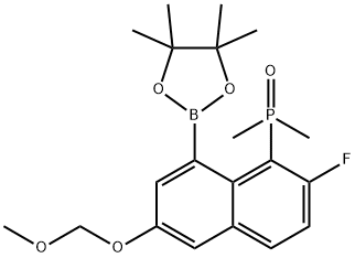 (2-Fluoro-6-(methoxymethoxy)-8-(4,4,5,5-tetramethyl-1,3,2-dioxaborolan-2-yl)naphthalen-1-yl)dimethylphosphine oxide Struktur