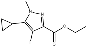 Ethyl 5-cyclopropyl-4-iodo-1-methyl-1H-pyrazole-3-carboxylate Structure