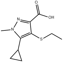 5-Cyclopropyl-4-(ethylthio)-1-methyl-1H-pyrazole-3-carboxylic acid Structure