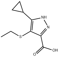 5-Cyclopropyl-4-(ethylthio)-1H-pyrazole-3-carboxylic acid|5-环丙基-4-(乙硫基)-1H-吡唑-3-羧酸