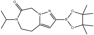 6-异丙基-2-(4,4,5,5-四甲基-1,3,2-二氧硼杂环戊烷-2-基)-5,6-二氢-4H-吡唑并[1,5-D][1,4]二氮杂-7(8H)-酮 结构式
