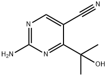 2-Amino-4-(1-hydroxy-1-methylethyl)-5-pyrimidinecarbonitrile Struktur