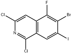 6-Bromo-1,3-dichloro-5-fluoro-7-iodoisoquinoline Structure
