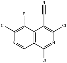 1,3,6-三氯-5-氟-2,7-萘啶-4-腈, 2879221-79-9, 结构式