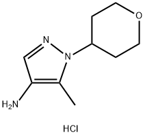 1H-Pyrazol-4-amine, 5-methyl-1-(tetrahydro-2H-pyran-4-yl)-, hydrochloride (1:1) Struktur