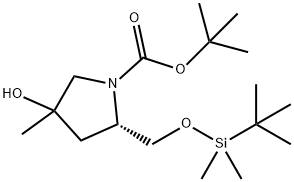 (2S)-2-(((叔丁基二甲基甲硅烷基)氧基)甲基)-4-羟基-4-甲基吡咯烷-1-羧酸叔丁酯,2879298-54-9,结构式