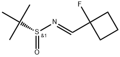 (E)-N-((1-Fluorocyclobutyl)methylene)-2-methylpropane-2-sulfinamide Struktur