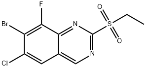 7-溴-6-氯-2-(乙基磺酰基)-8-氟喹唑啉 结构式