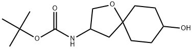 tert-Butyl (8-hydroxy-1-oxaspiro[4.5]decan-3-yl)carbamate Struktur