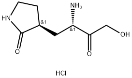 (S)-3-((S)-2-Amino-4-hydroxy-3-oxobutyl)pyrrolidin-2-one (hydrochloride) 化学構造式