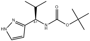 tert-Butyl (R)-(2-methyl-1-(1H-pyrazol-3-yl)propyl)carbamate Struktur