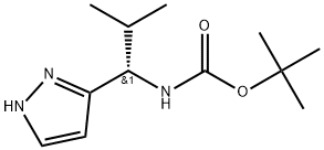 tert-Butyl (2-methyl-1-(1H-pyrazol-3-yl)propyl)carbamate 化学構造式