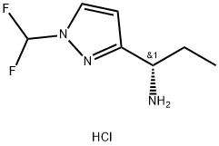 (S)-1-(1-(Difluoromethyl)-1H-pyrazol-3-yl)propan-1-amine hydrochloride 化学構造式