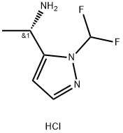 (S)-1-(1-(Difluoromethyl)-1H-pyrazol-5-yl)ethan-1-amine hydrochloride Struktur