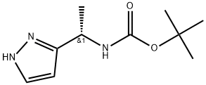 tert-Butyl (S)-(1-(1H-pyrazol-3-yl)ethyl)carbamate 化学構造式