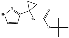 tert-Butyl (1-(1H-pyrazol-3-yl)cyclopropyl)carbamate 化学構造式