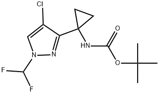 (1-(4-氯-1-(二氟甲基)-1H-吡唑-3-基)环丙基)氨基甲酸叔丁酯,2883044-73-1,结构式