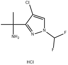 2-(4-Chloro-1-(difluoromethyl)-1H-pyrazol-3-yl)propan-2-amine hydrochloride Structure